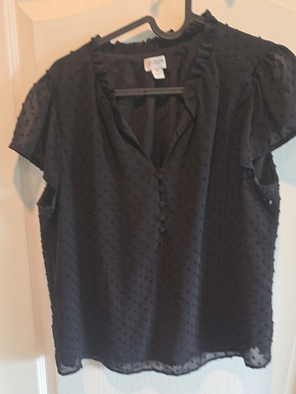 J. Crew Black Cap Sleeve Blouse